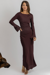 GEORGIE BURGUNDY DOT DRESS