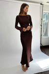 GEORGIE BURGUNDY DOT DRESS