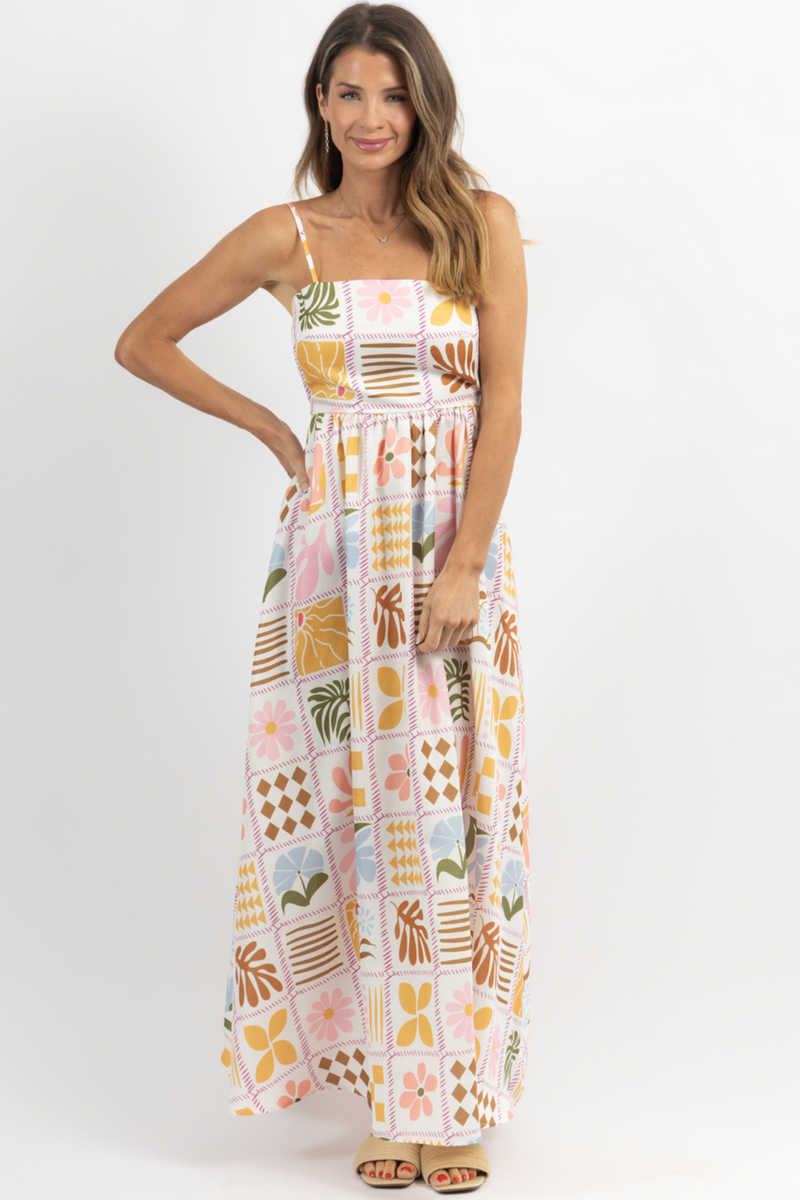 GOLDIE PATTERNED OPEN BACK DRESS *BACK IN STOCK*