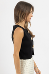 SPRITZ BLACK BUTTON TOP