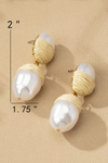 PEARL DROP RAFFIA EARRING