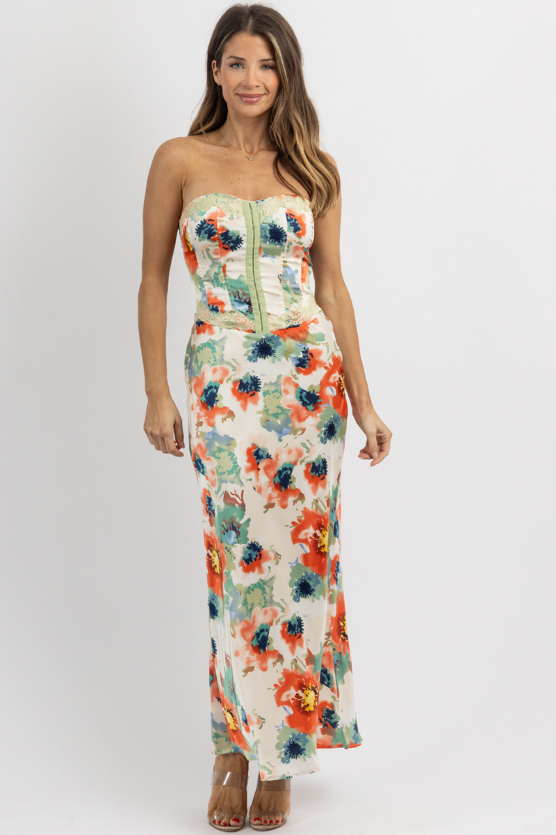 LEA LACE TRIM MAXI DRESS