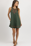 AMBER EMBROIDERED MINI DRESS