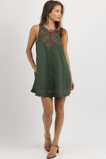 AMBER EMBROIDERED MINI DRESS