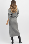 FINN GREY BOAT NECK MIDI DRESS