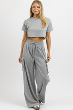 BUTTER SOFT HEATHER GREY CARGO SET