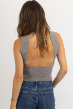 THERE SHE GOES GREY KNIT TANK