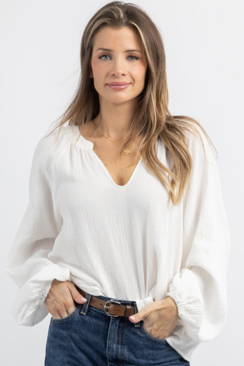 HAVEN IVORY RELAXED BLOUSE