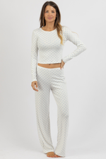 POINTELLE HEART PANT SET