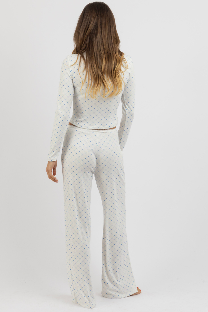 POINTELLE HEART PANT SET