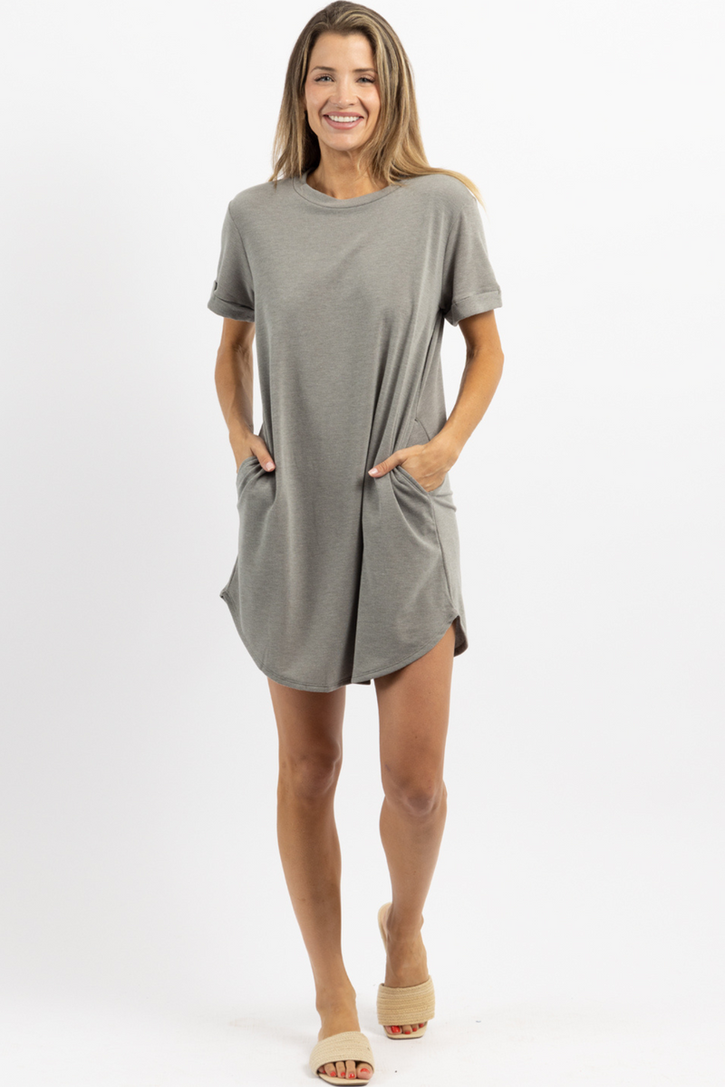 OLIVE SHIFT + SHOUT MINI DRESS *RESTOCK COMING SOON*