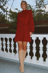 MANHATTAN RED SWEATER SKIRT SET