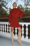 MANHATTAN RED SWEATER SKIRT SET