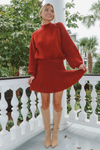 MANHATTAN RED SWEATER SKIRT SET