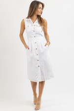 INDAH WHITE LINEN DRESS