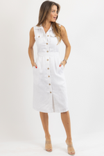 INDAH WHITE LINEN DRESS