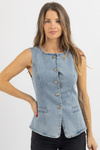 INDY DENIM BUTTON TOP