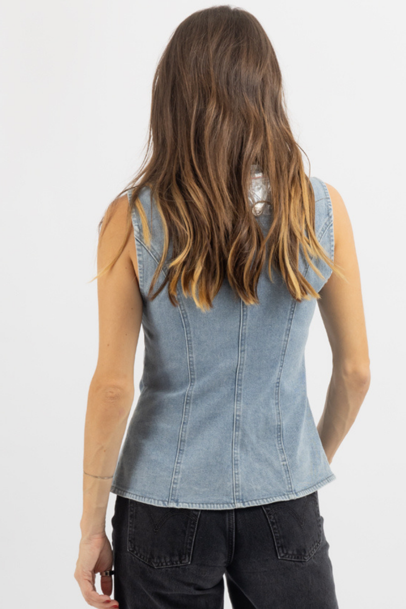 INDY DENIM BUTTON TOP