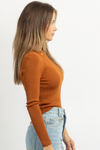 IN ROTATION TOFFEE LONG SLEEVE TOP