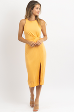 ISLE TANGERINE TWIST MIDI DRESS