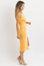 ISLE TANGERINE TWIST MIDI DRESS