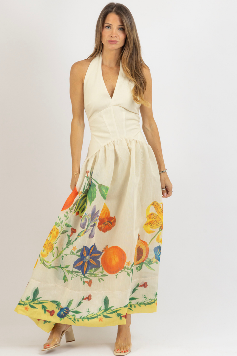 DAHLIA HALTER MAXI DRESS