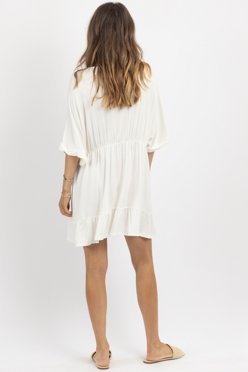 IVORY FRENCH TERRY COVERUP DRESS