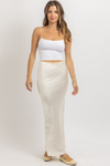 THE VALERIE CREAM SATIN SKIRT