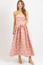 JAIDA PINK JACQUARD DRESS