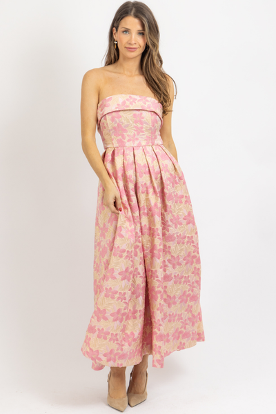 LE’RUREノベルティ付☆ Wandering jacquard dress JAIDA PINK JACQUARD DRESS – L'ABEYE