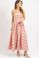 JAIDA PINK JACQUARD DRESS