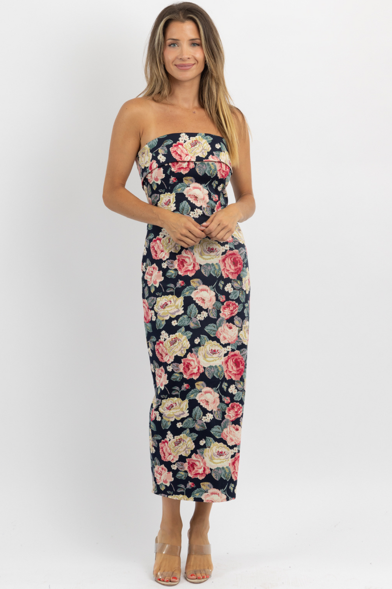 JANE VINTAGE FLORAL MIDI DRESS