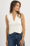 JANE WHITE CONTRAST KNIT TOP