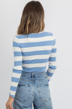 JESS BLUE STRIPE KNIT TOP