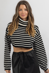 JE T'ADORE BLACK CROP SWEATER