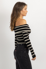 JUPITER BLACK OFF SHOULDER TOP