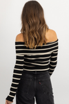 JUPITER BLACK OFF SHOULDER TOP