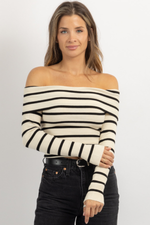 JUPITER CREAM OFF SHOULDER TOP