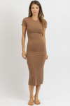 KACEY CAMEL RIBBED DRESS