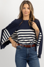 KADE NAVY CONTRAST CARDI SET