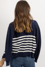 KADE NAVY CONTRAST CARDI SET