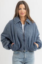 KARINA DENIM BOMBER JACKET