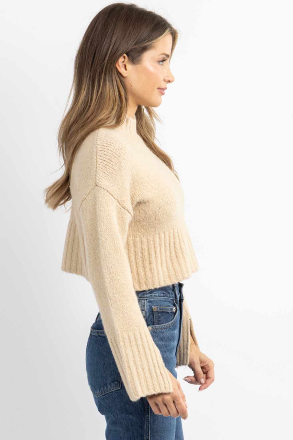 KHLOE SLIT SLEEVE SWEATER