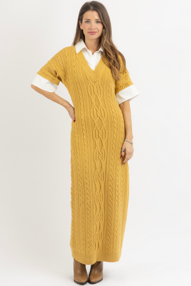 LANDON LAYERED SWEATER DRESS