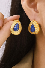 LAPIS LAZULI DROPLET EARRING