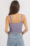 LILAC V-RIBBED SLEEVELESS CROP