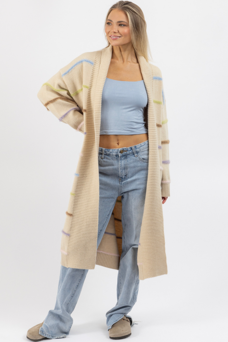 LELE TAUPE KNIT CARDIGAN