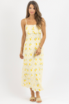 LEMON LINEN MAXI DRESS