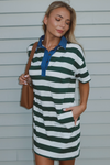 LEON STRIPED COLLAR MINI DRESS