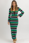 LEO GREEN KNIT MAXI DRESS